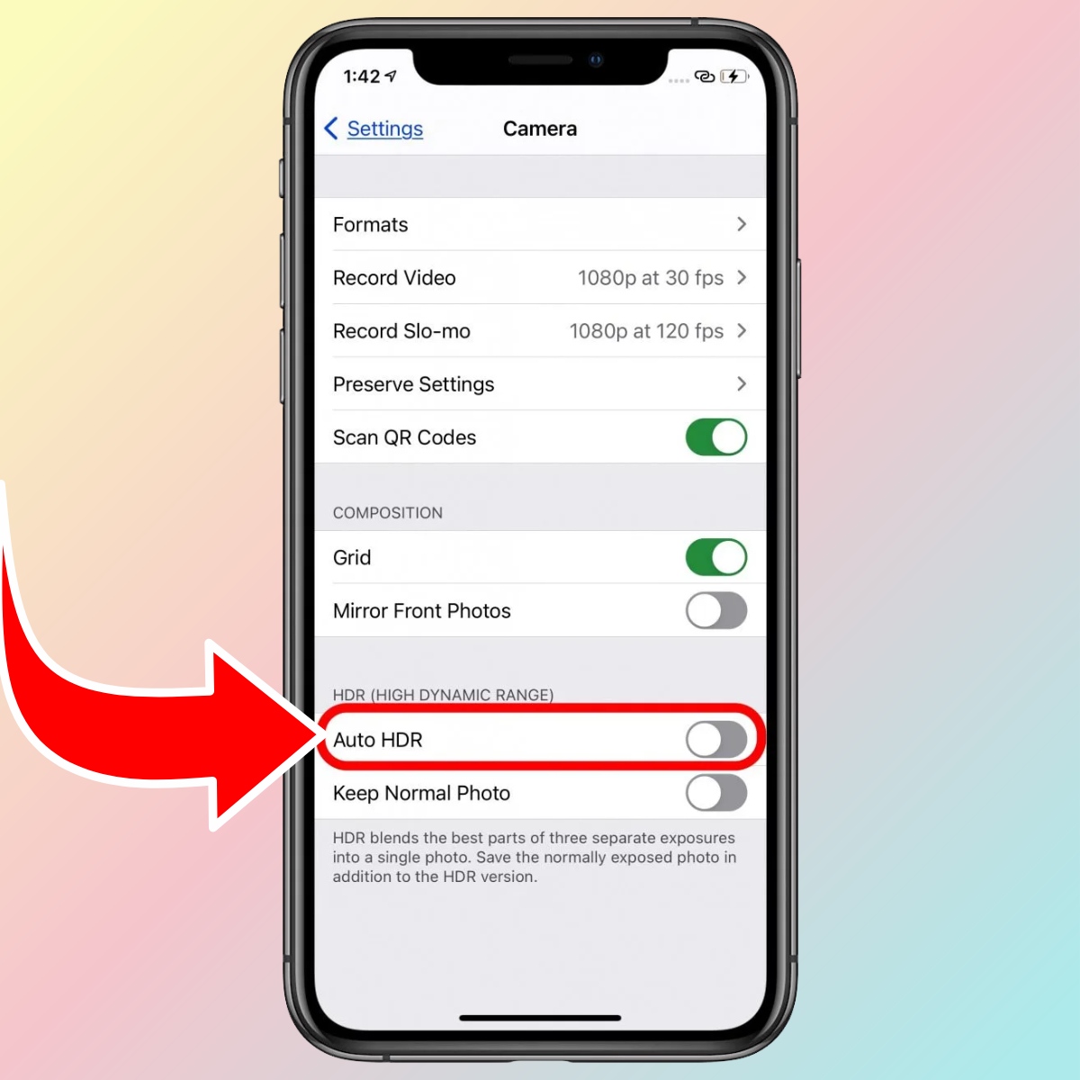 Tắt Auto HDR trên các dòng iPhone cũ hơn - bước 2