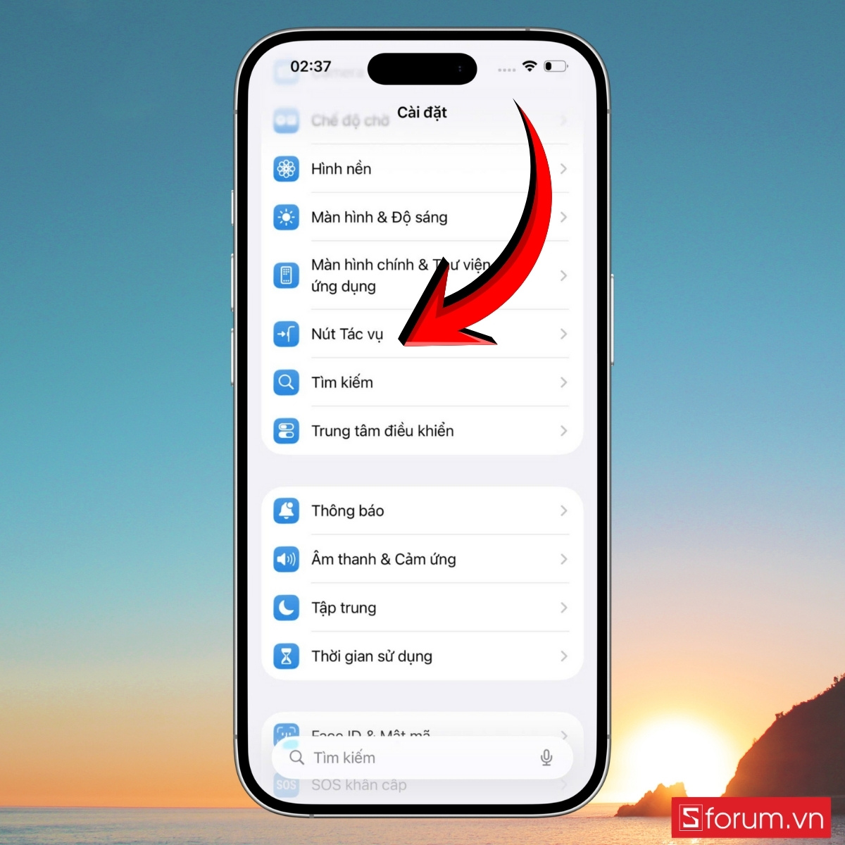 Cách bật nhanh trí thông tin thị giác bằng nút tác vụ trên iPhone bước 2