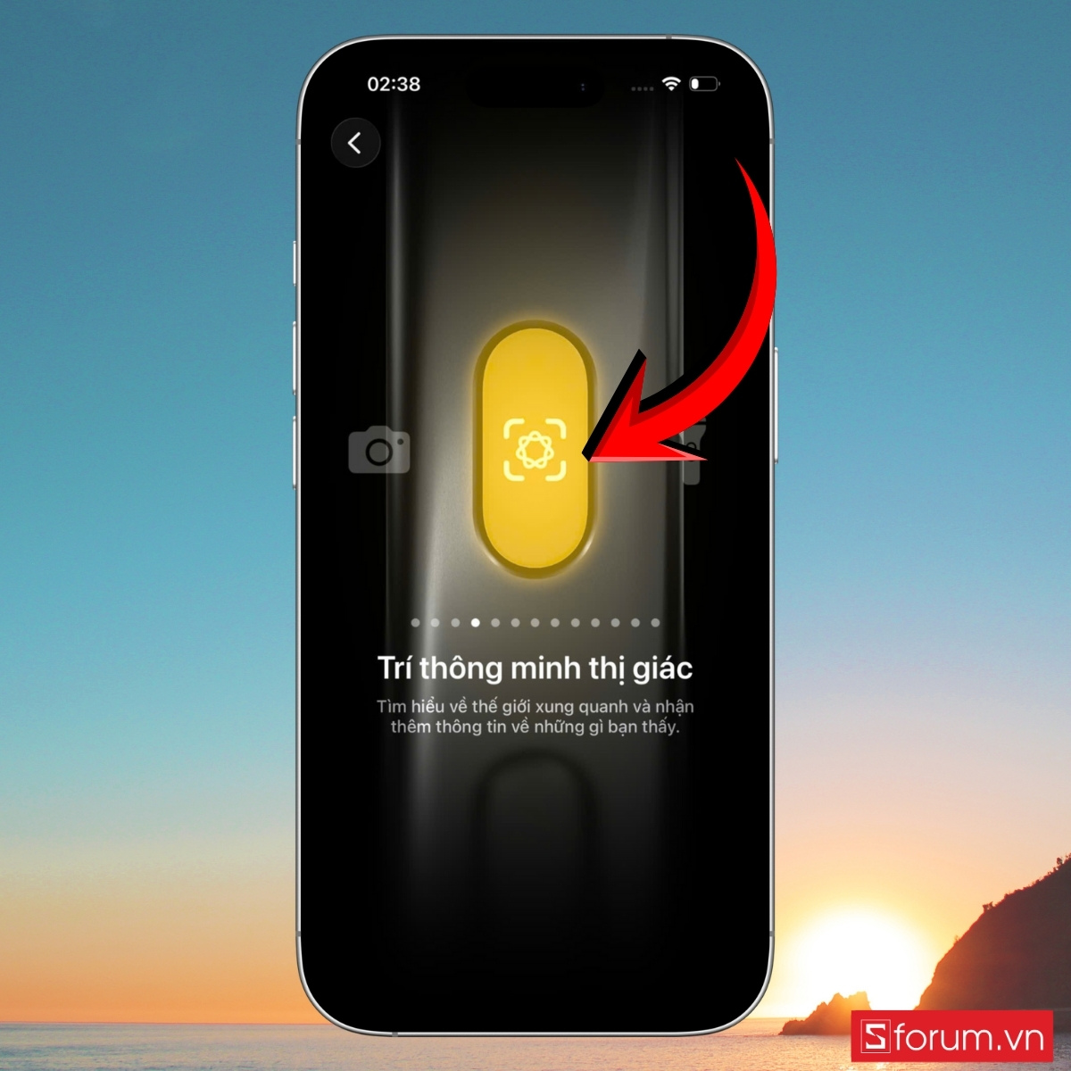 Cách bật nhanh trí thông tin thị giác bằng nút tác vụ trên iPhone bước 4