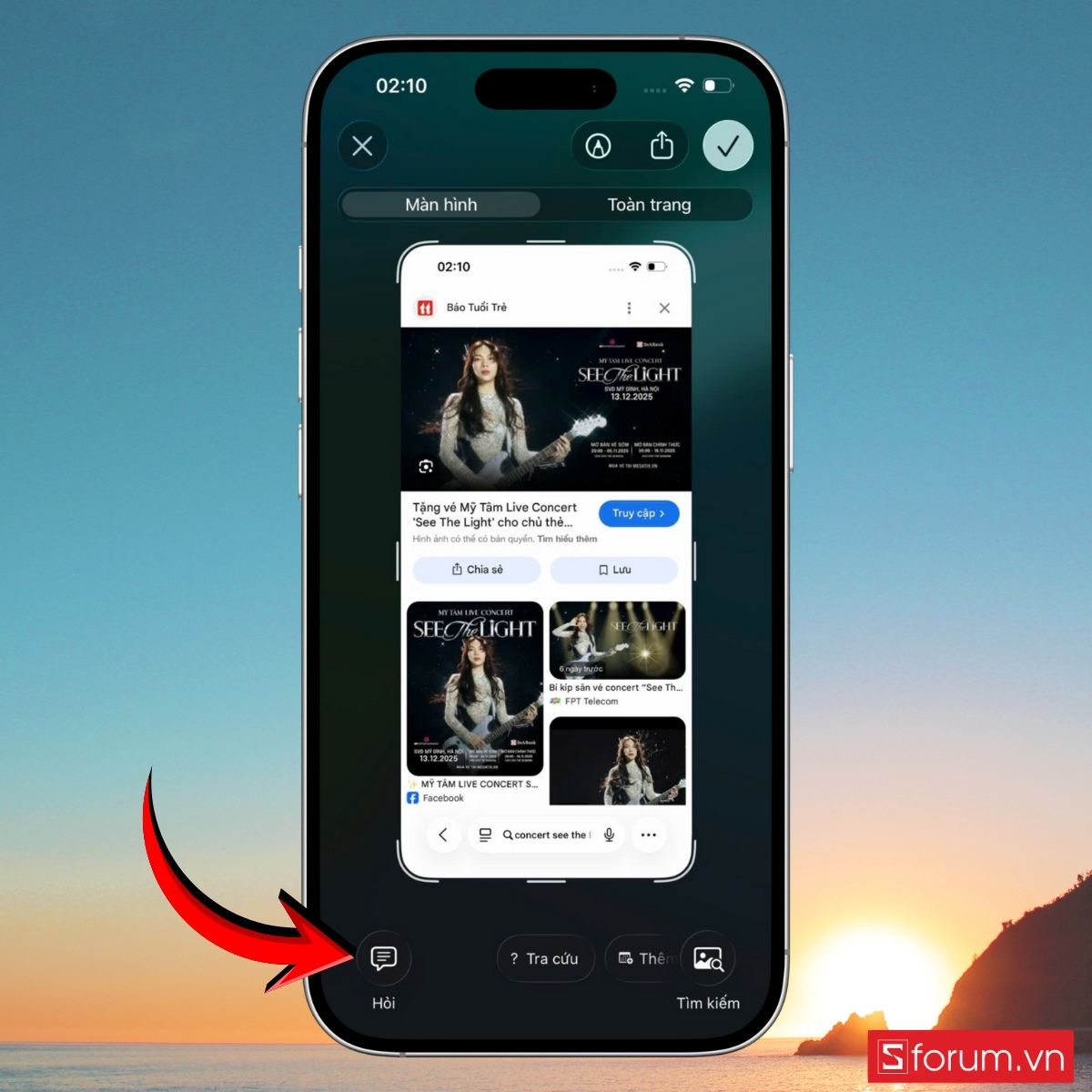 Phân tích nội dung đang hiển thị trên màn hình iPhone bước 2