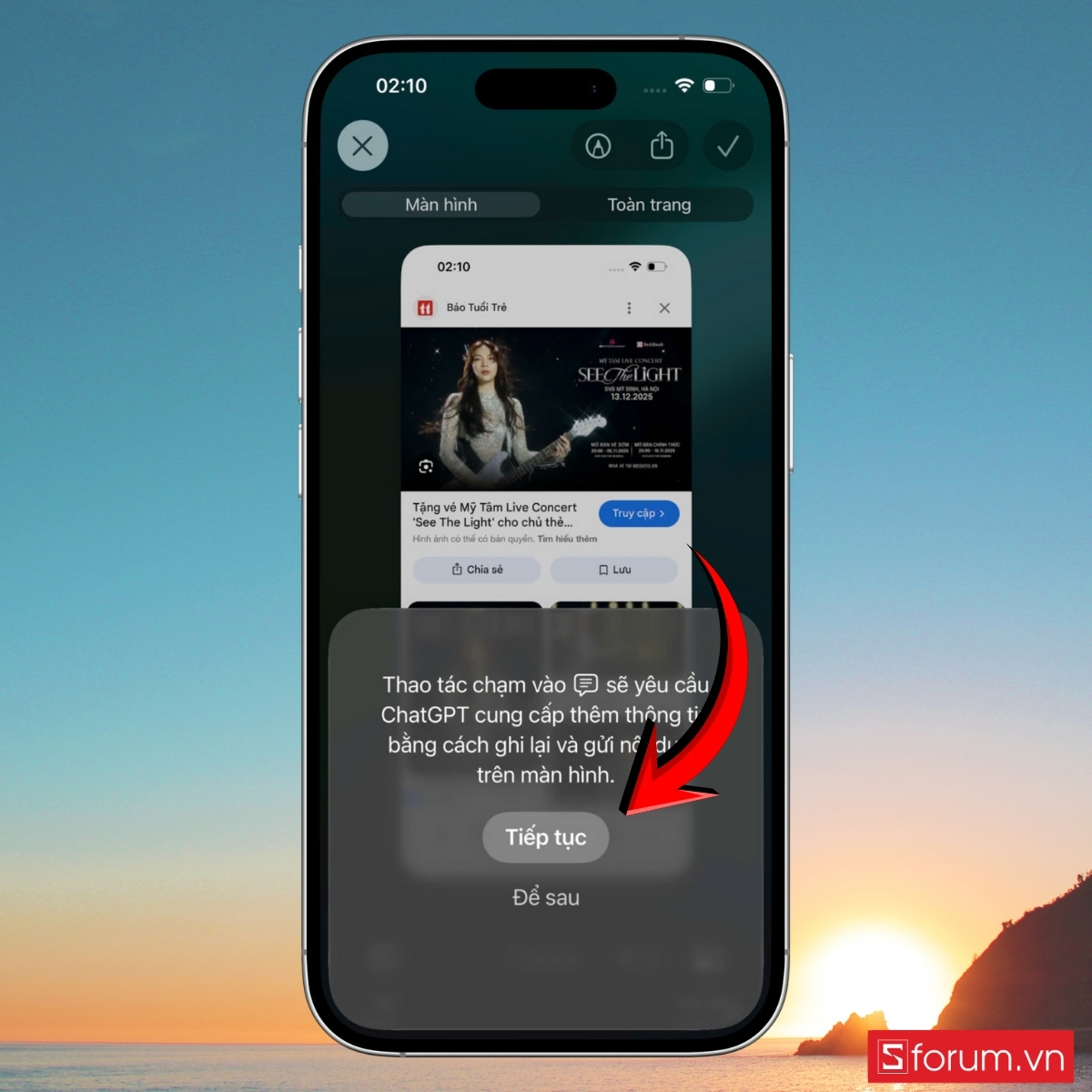 Phân tích nội dung đang hiển thị trên màn hình iPhone bước 3