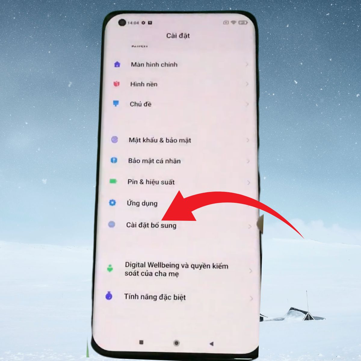 Cách bật phím ảo Xiaomi bước 1