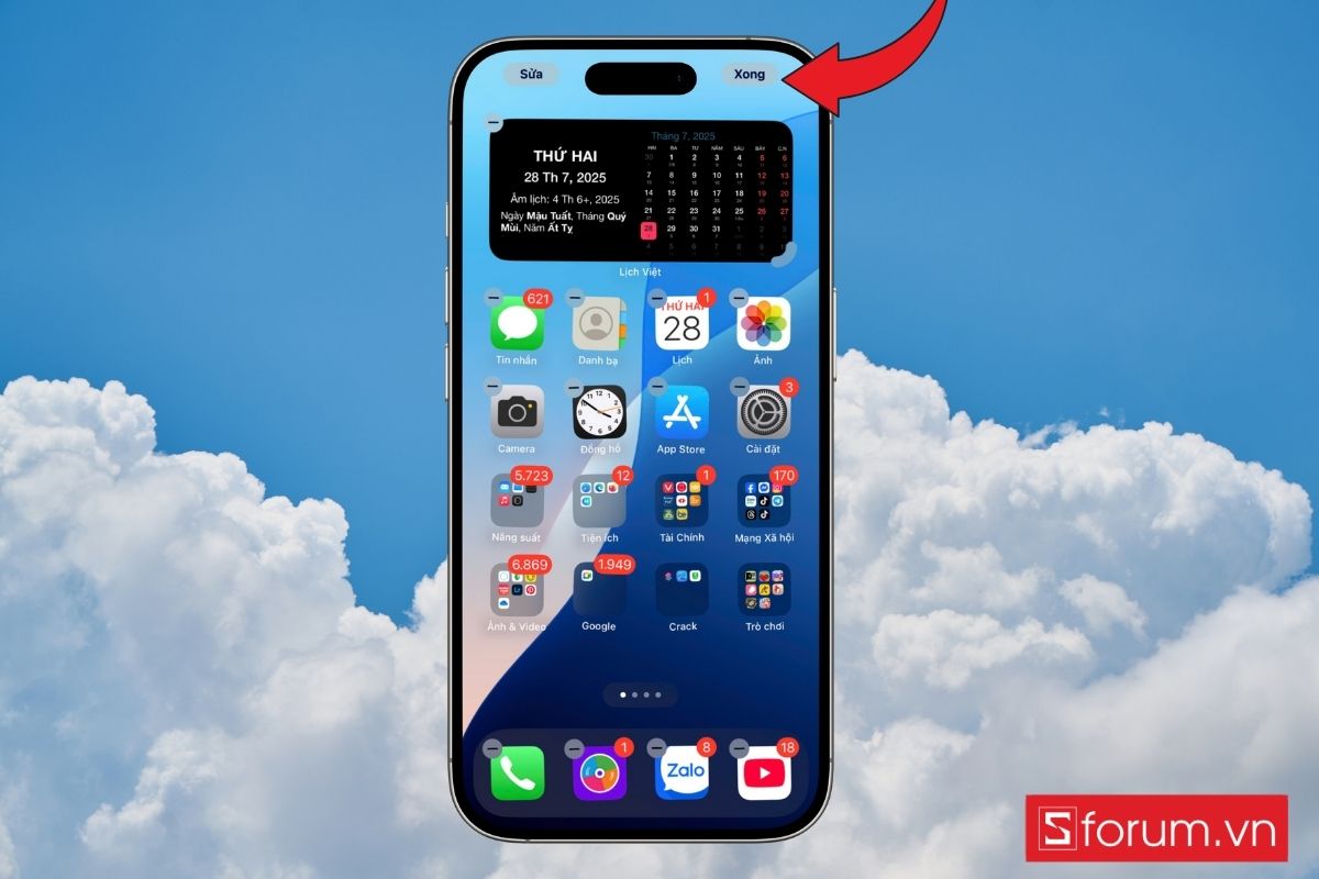 Nhấn Xong để hoàn tất