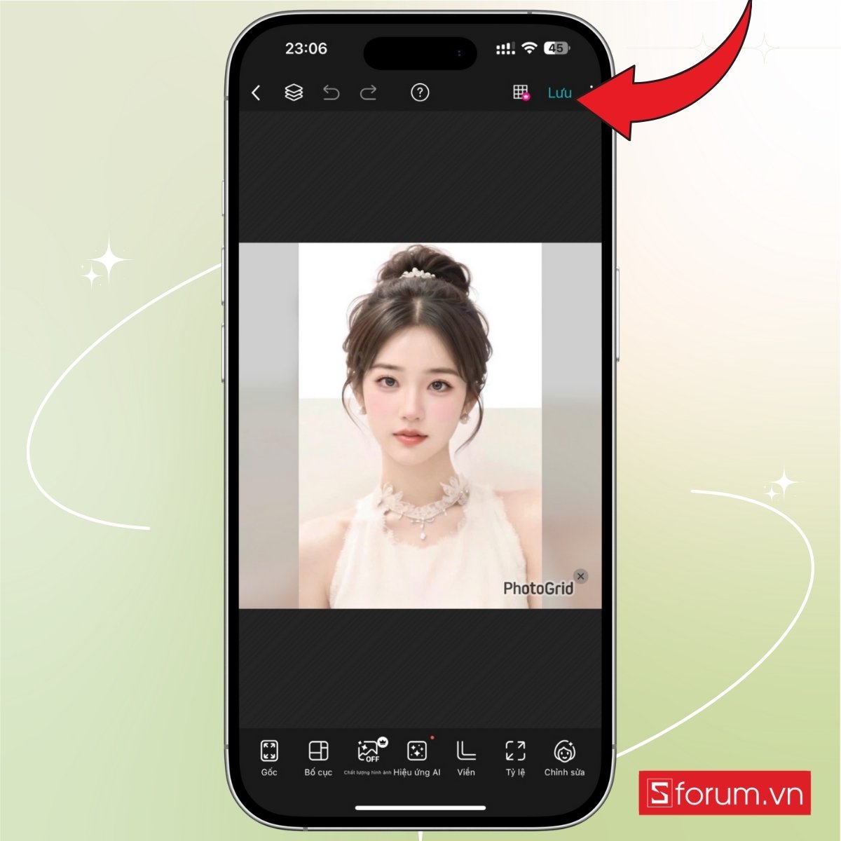 Cách cắt ảnh 4x6 trên điện thoại PhotoGrid bước 4