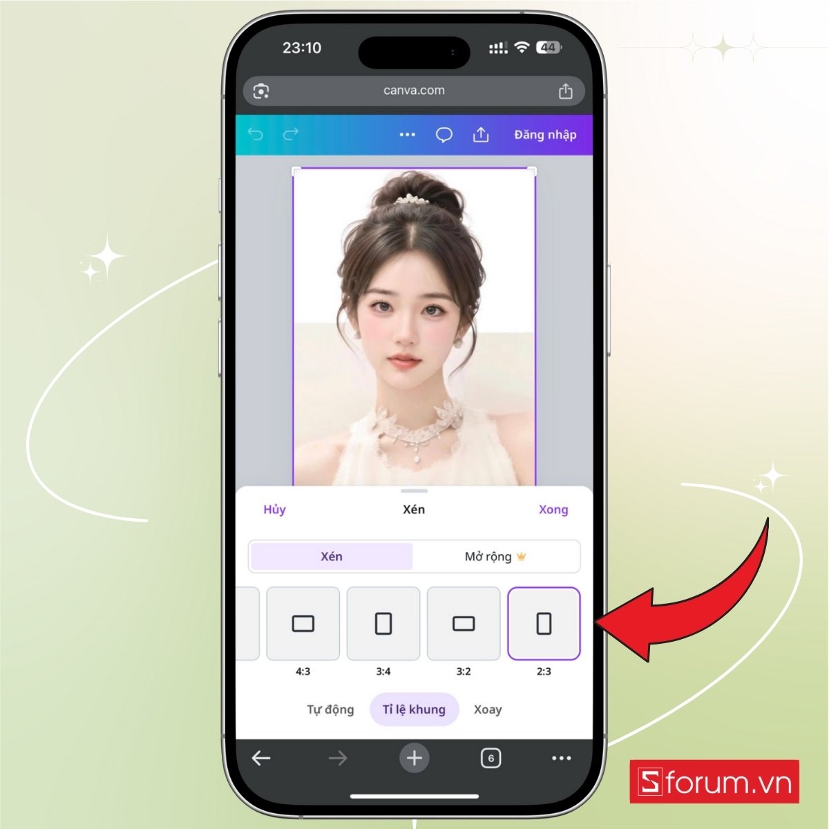 Cách cắt ảnh 4x6 trên điện thoại bằng app miễn phí bước 2