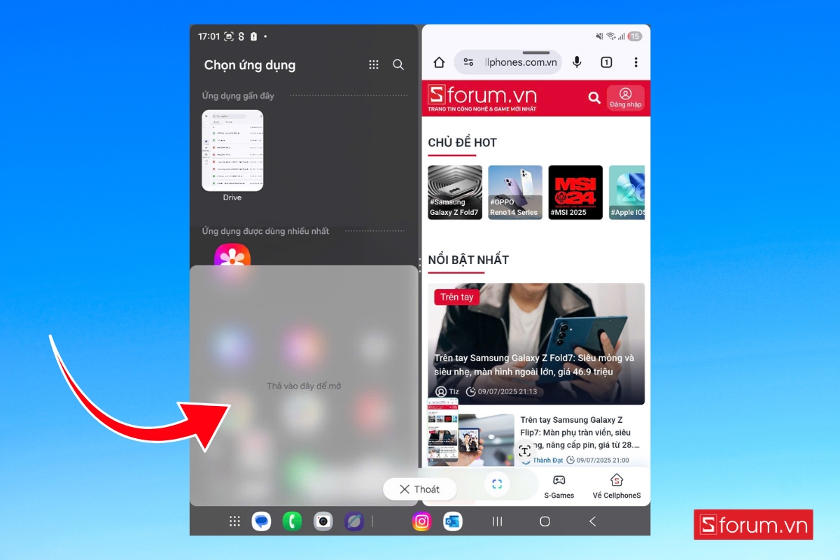 Cách chia đôi màn hình trên Galaxy Z Fold 7 để tận dụng tối đa hình 6