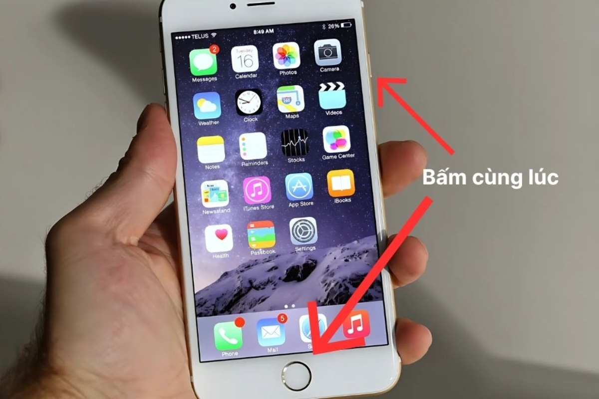 Cách chụp màn hình iPhone 8 bằng tổ hợp phím cứng