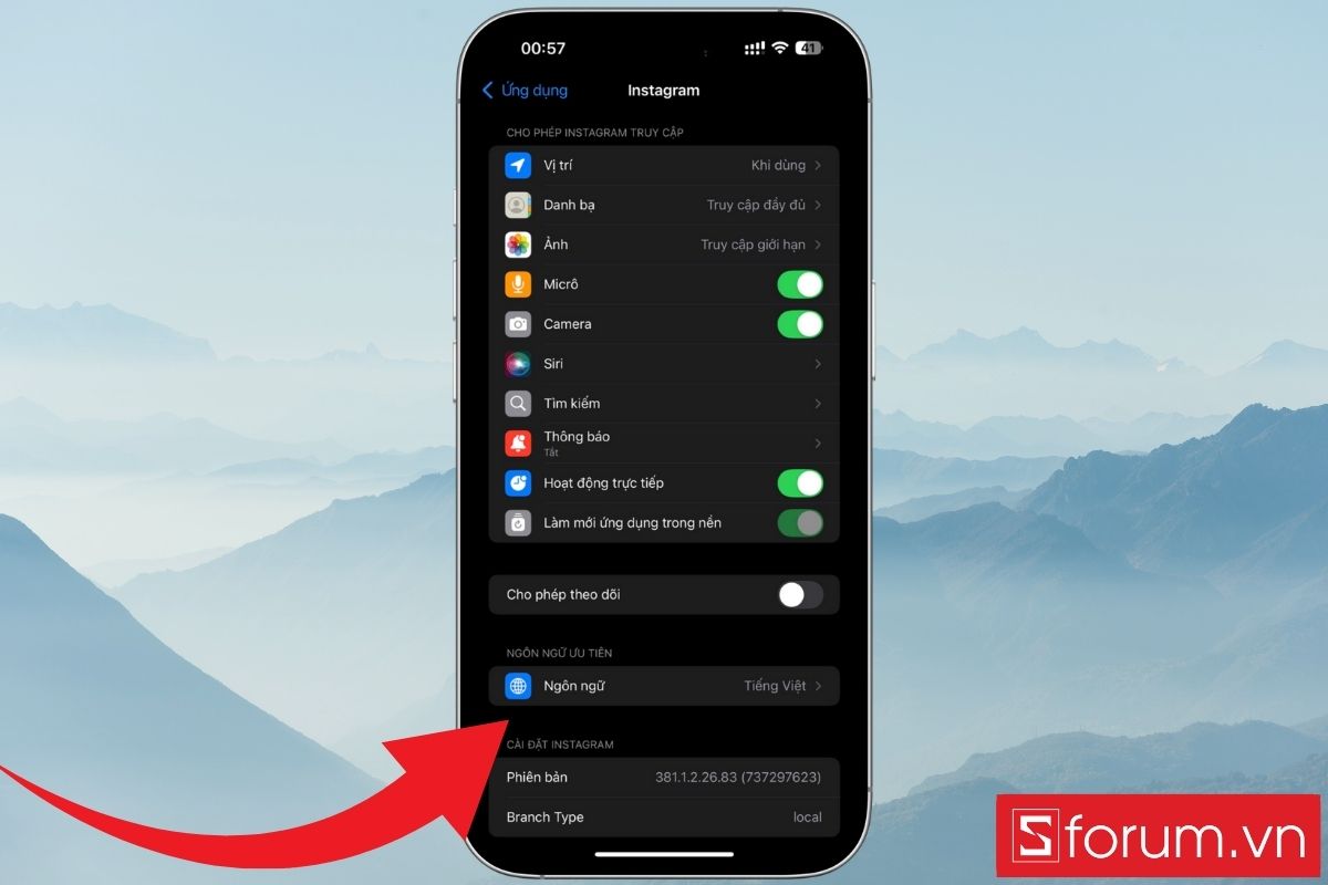 Cách đổi ngôn ngữ trên iPhone cho ứng dụng qua mục Ngôn ngữ