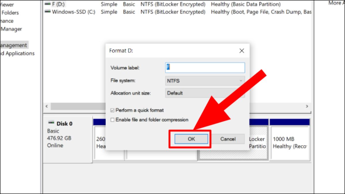 Cách Format ổ cứng bằng Disk Management bước 4