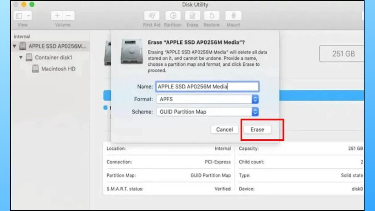 Cách format ổ cứng trên thiết bị macOS bước 6