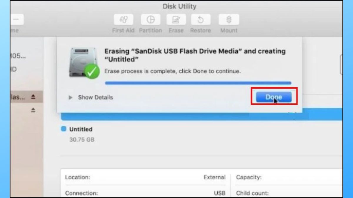 Cách format ổ cứng trên thiết bị macOS bước 7