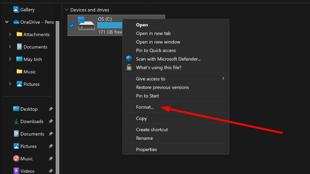Cách Format ổ cứng từ This PC - bước 3