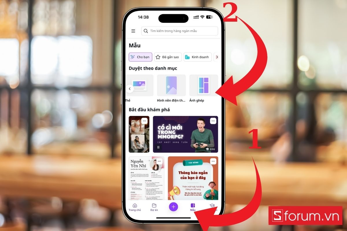Chọn kích thước tùy chỉnh hoặc chọn mẫu sẵn