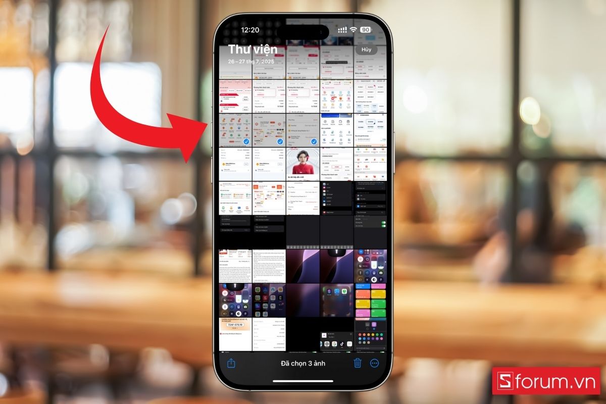 Chọn các hình ảnh bạn muốn gộp lại thành một file