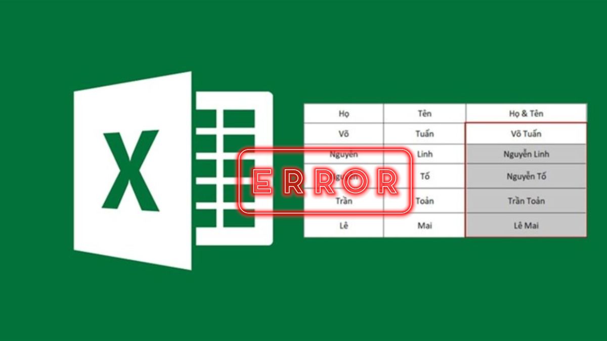 Không thể gộp ô do ô đã gộp trước đó