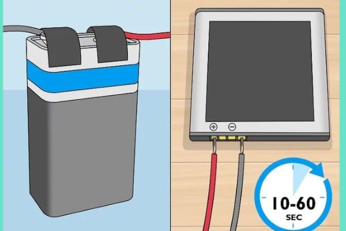 Kích pin thủ công bằng pin 9V