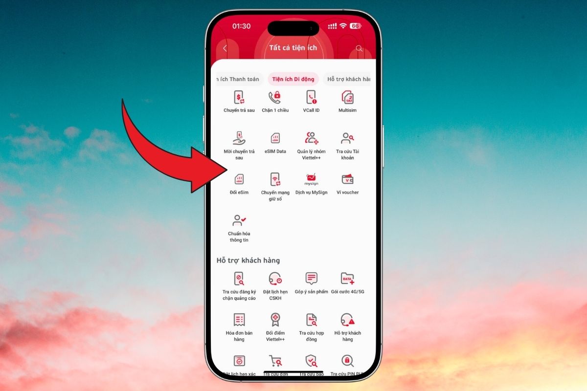 Truy cập ứng dụng My Viettel