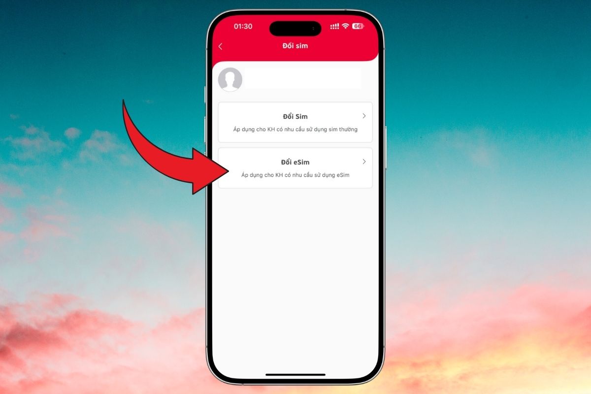 Chọn Đổi eSIM