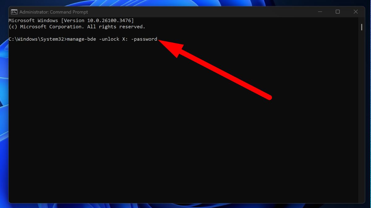 Cách mở khóa BitLocker Win 11 bằng Manage-bde - bước 2
