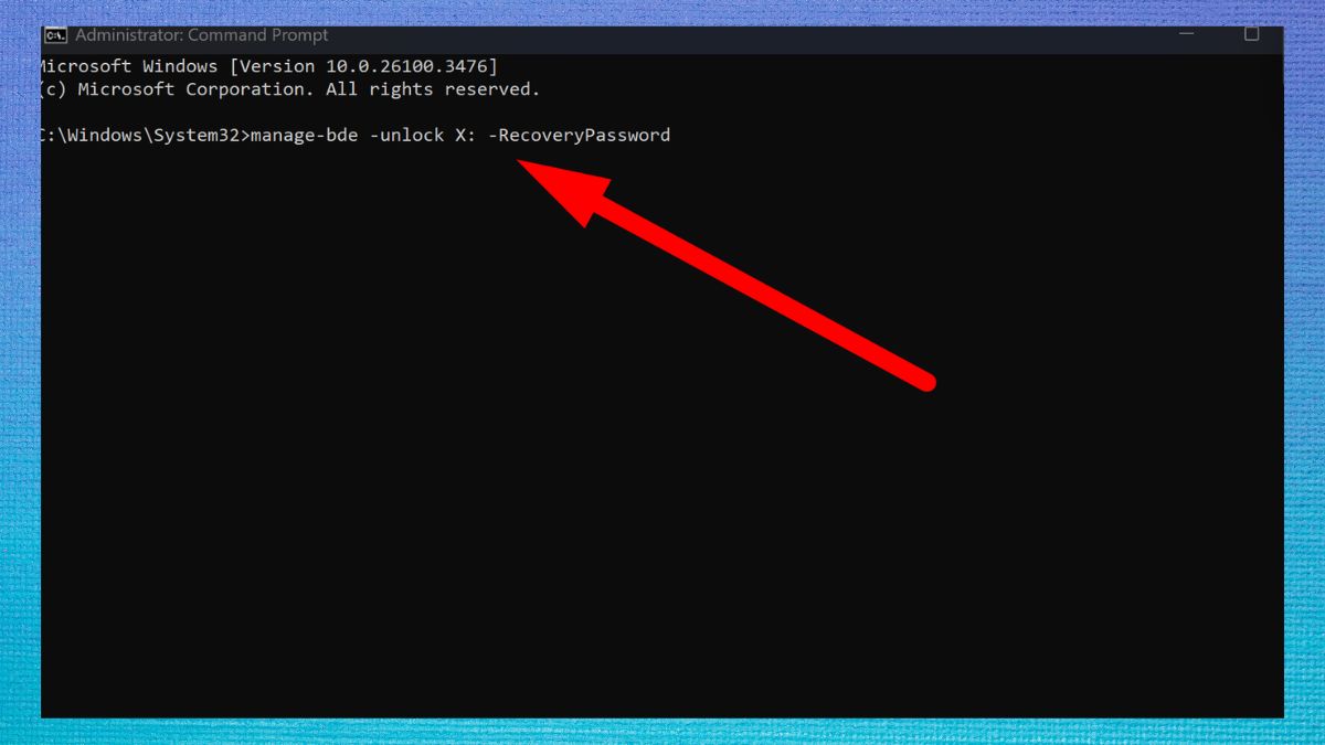 Cách mở khóa BitLocker Win 11 bằng Manage-bde - bước 3
