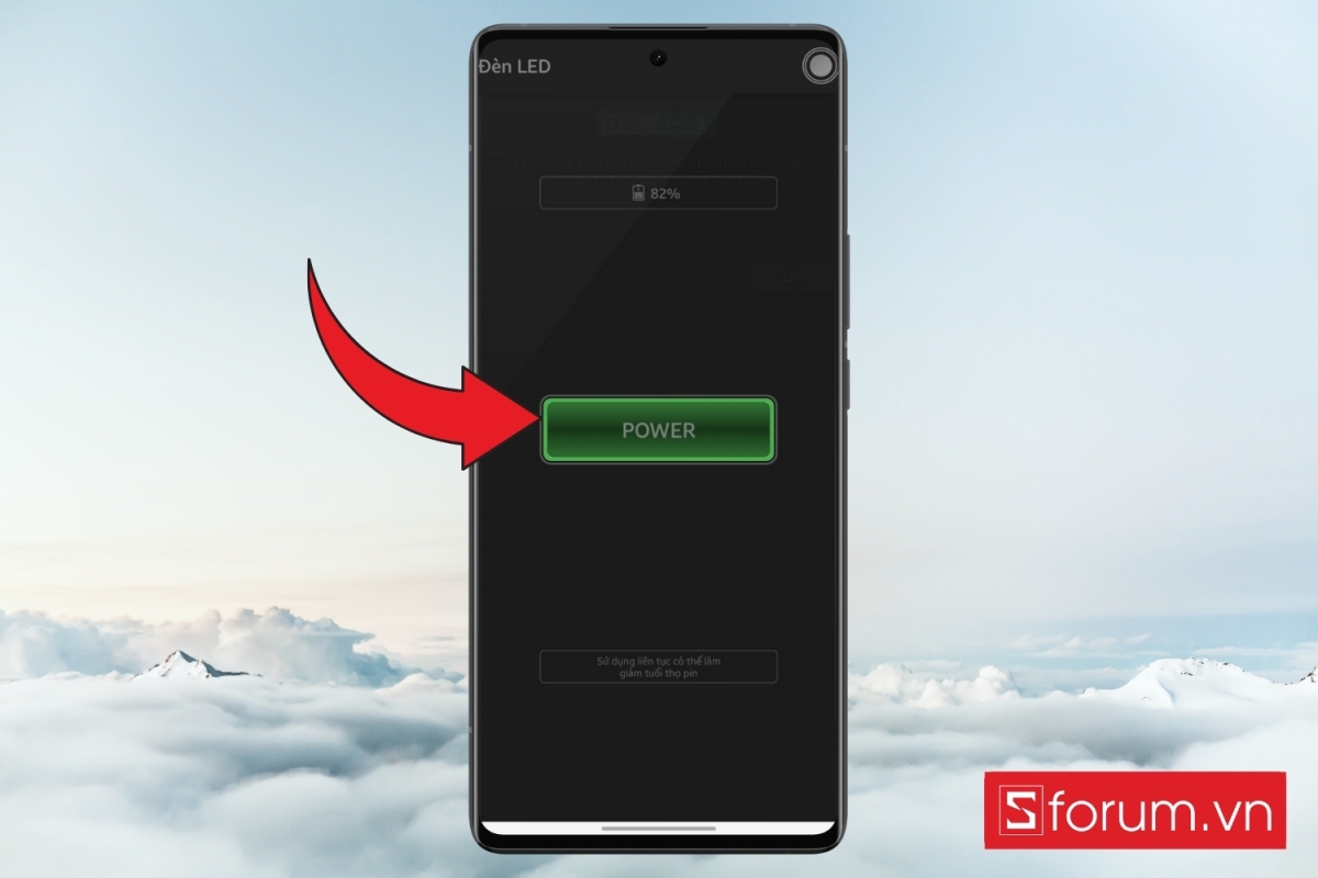 Nhấn lại nút Power để tắt