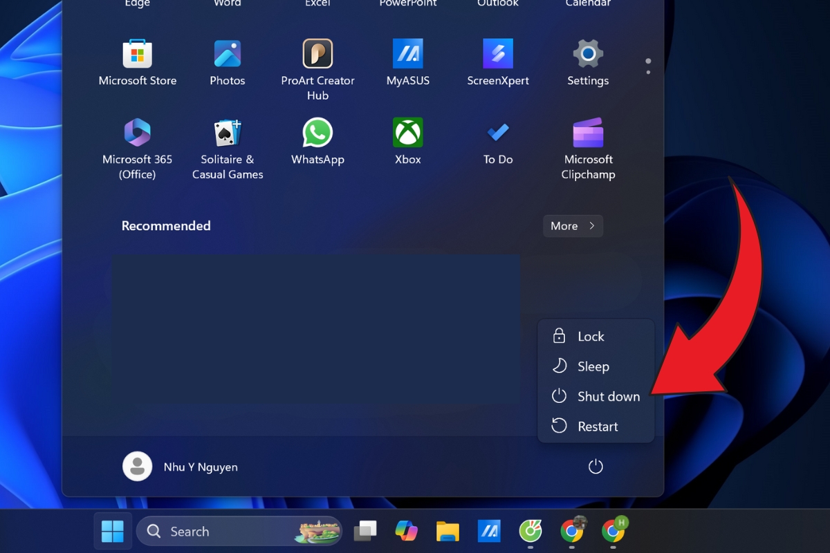Các cách tắt laptop đúng cách trên Windows cách 2 bước 2