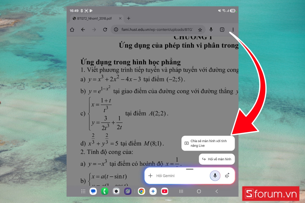 Hướng dẫn chia sẻ màn hình trên Gemini Live trên Galaxy Z Fold 7 hình 4