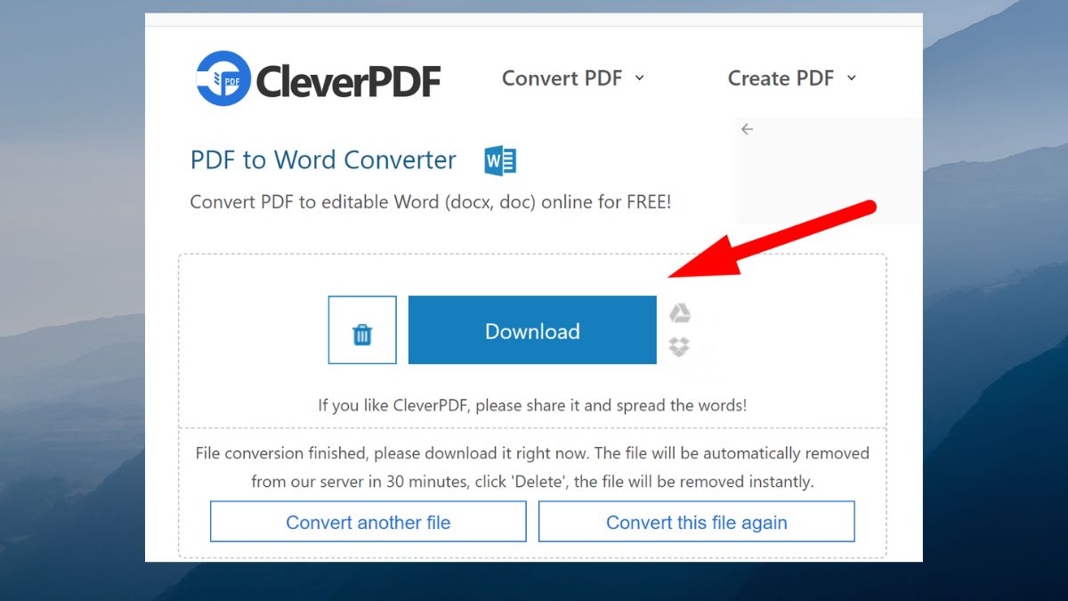 Chuyển PDF sang Word bằng CleverPDF 4