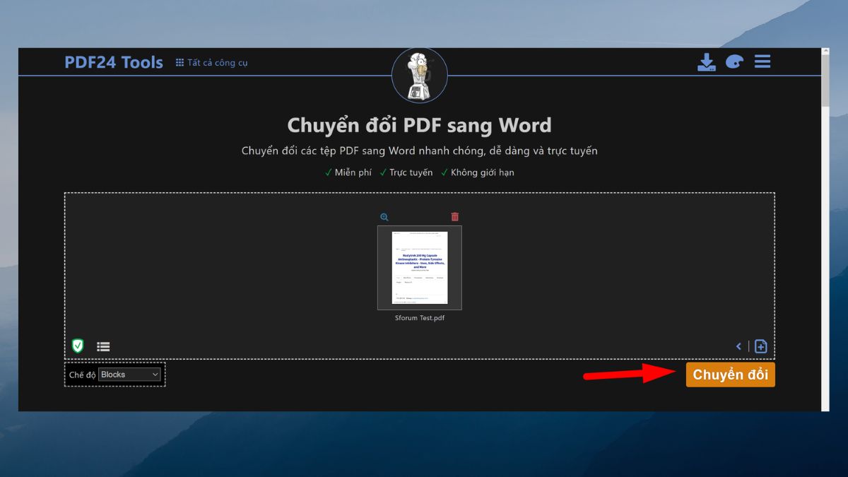 Chuyển PDF sang Word bằng công cụ PDF24 3