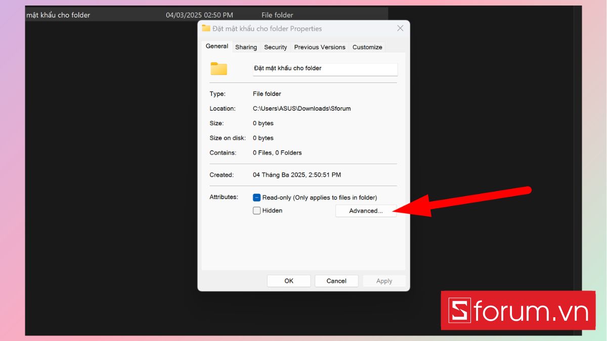 Đặt mật khẩu cho folder bằng tính năng mã hóa của Windows bước 2