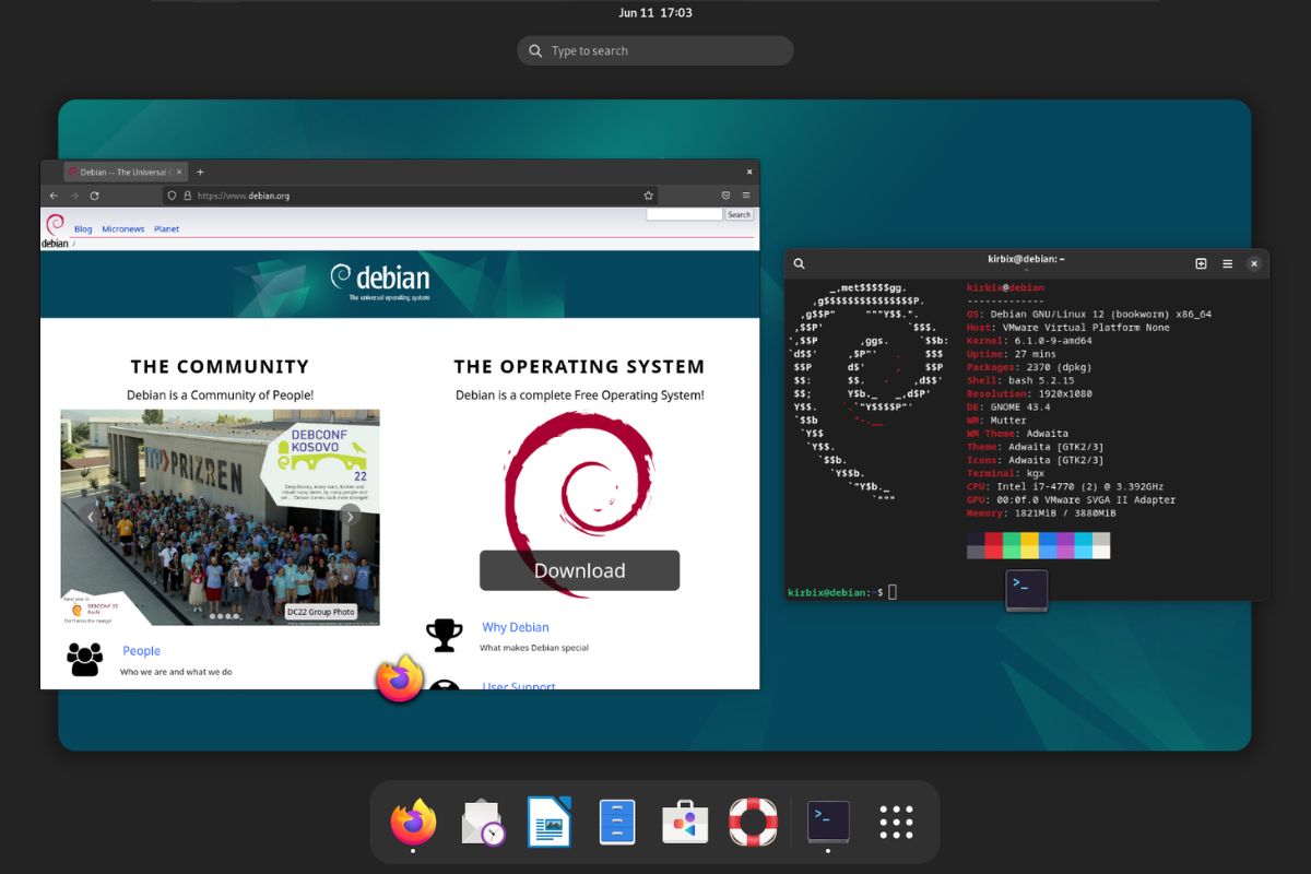 Ứng dụng của hệ điều hành Debian