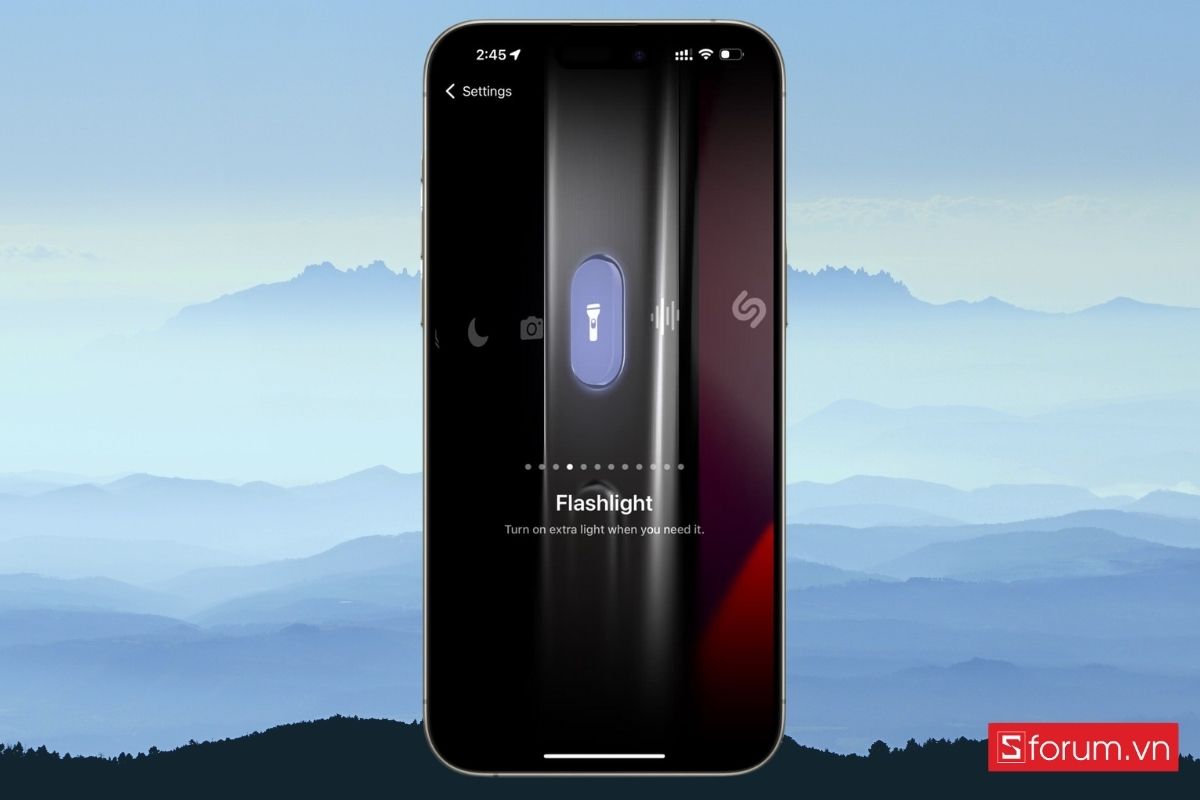 Chọn chức năng Flashlight