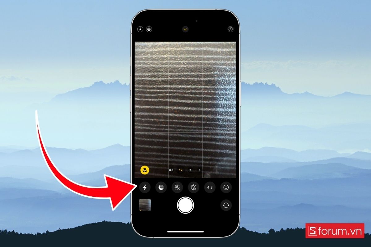 Nhấn vào biểu tượng Flash