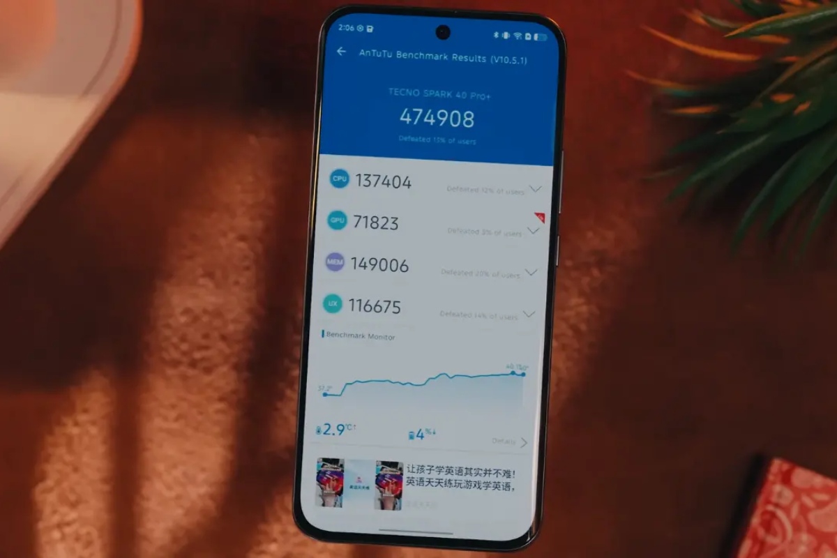 Điểm AnTuTu Tecno Spark 40 Pro Plus: Hiệu năng ấn tượng hình 2