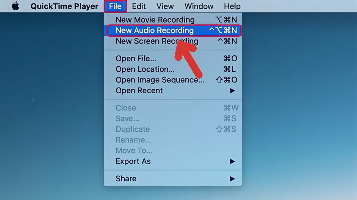 Hướng dẫn các cách ghi âm trên MacBook -bằng cách sử dụng Quicktime Player - bước 2