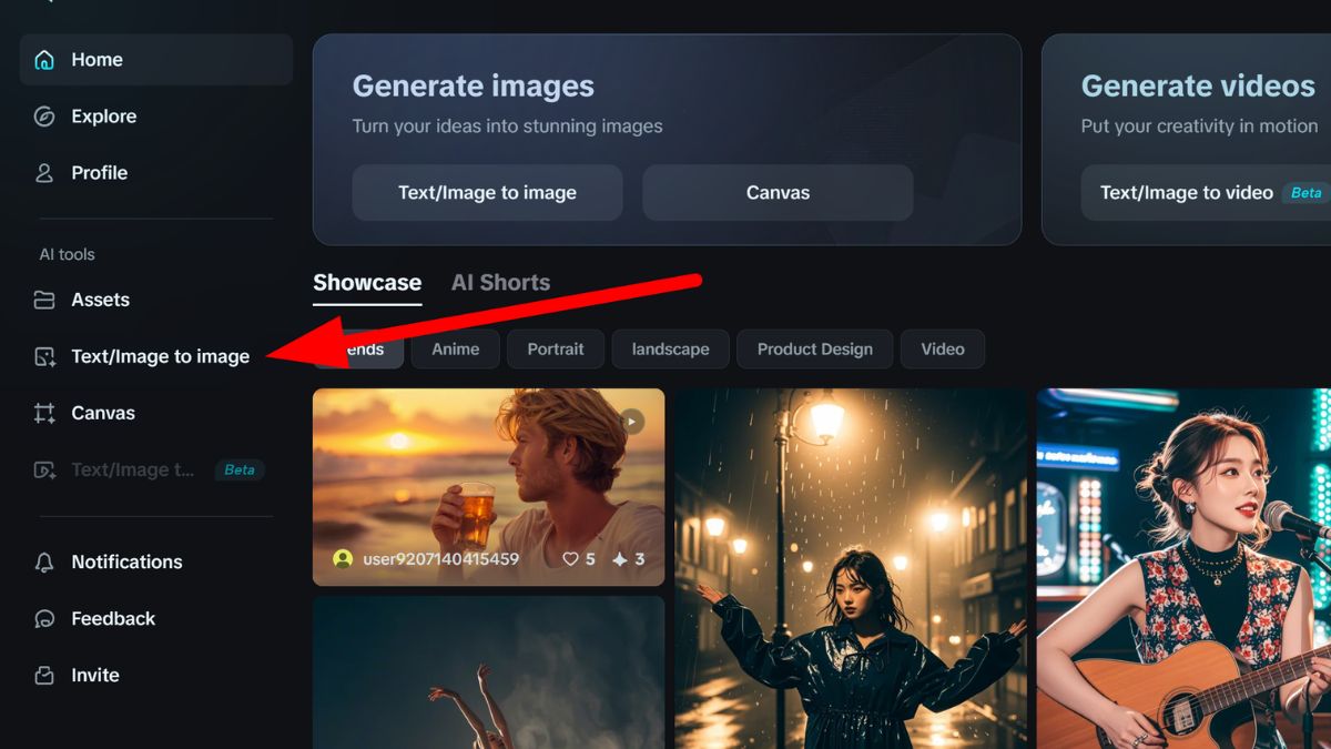 Chọn tùy chọn Text/Image to Image để tiến hành tạo ảnh từ văn bản