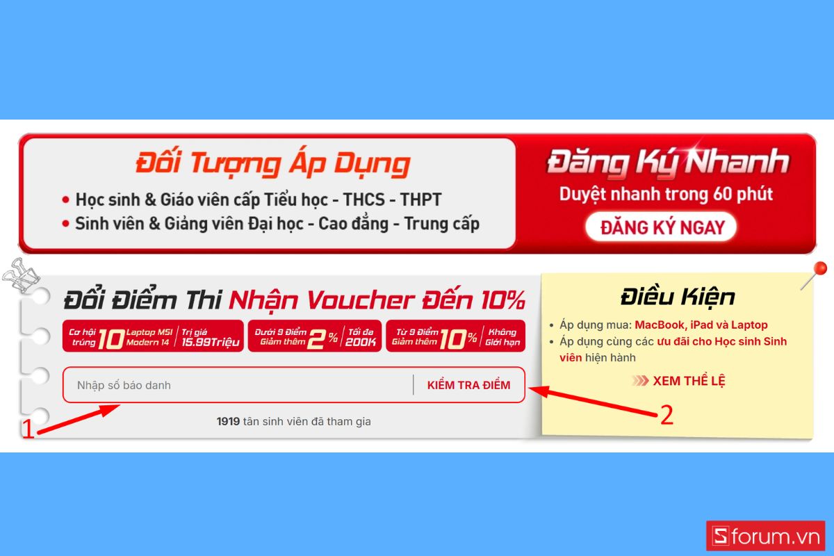 Hướng dẫn tra điểm thi, đổi điểm thi trực tiếp trên web CellphoneS nhanh & chính xác hình 3