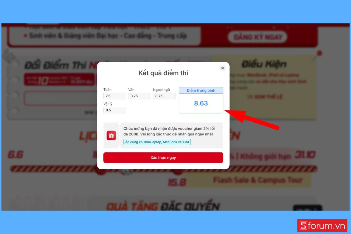 Hướng dẫn tra điểm thi, đổi điểm thi trực tiếp trên web CellphoneS nhanh & chính xác hình 4