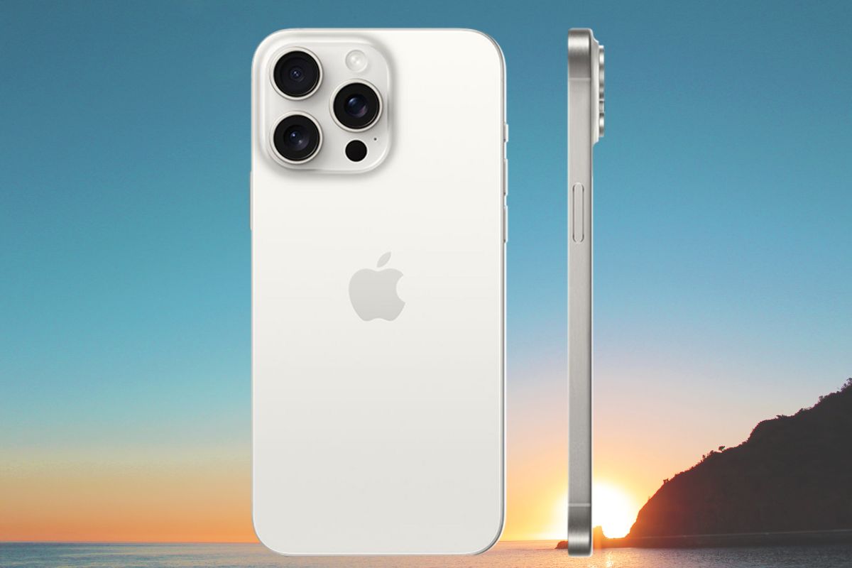Cận cảnh cạnh bên iPhone 15 Pro Max White Titanium