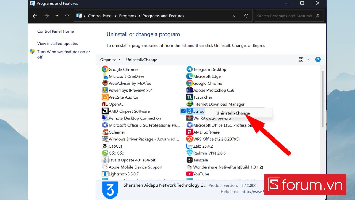 sửa lỗi không mở được windows security win 11 bằng phần mềm diệt virus - bước 2