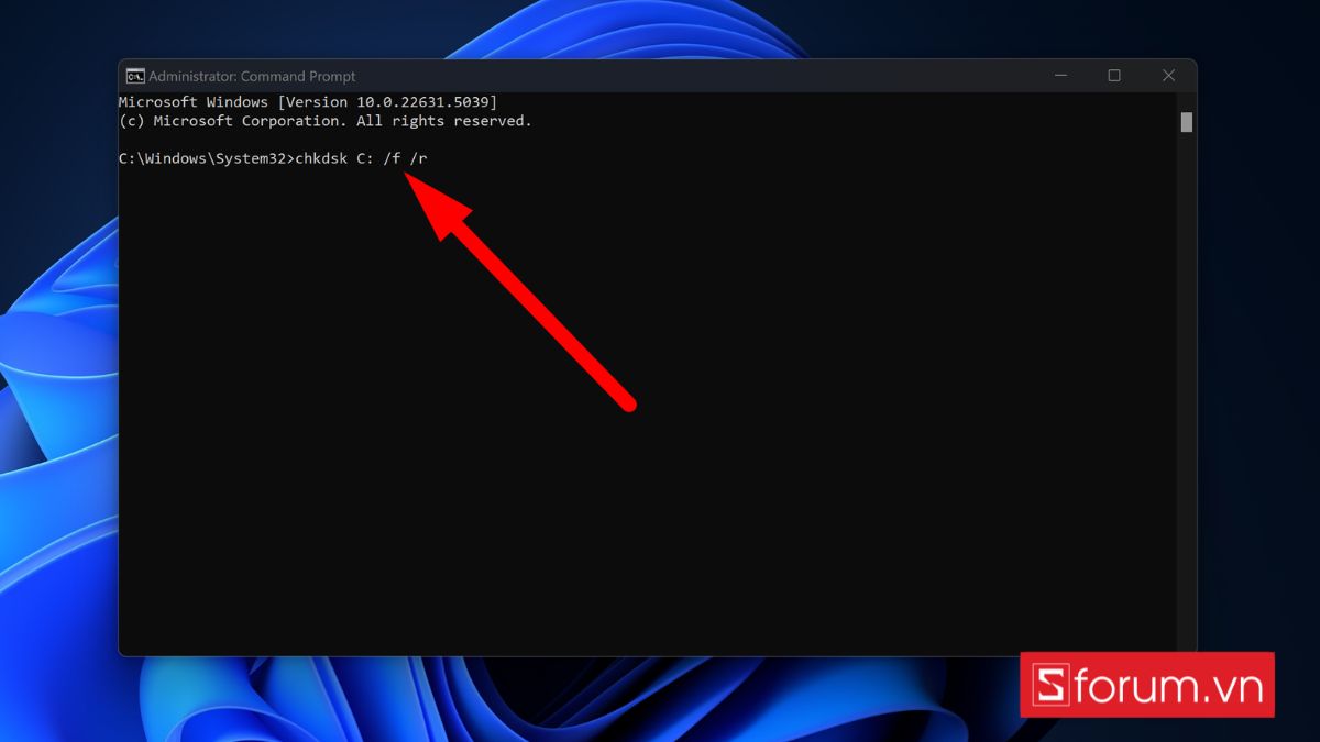 phương pháp kiểm tra sức khỏe ổ cứng bằng lệnh CHKDSK - bước 2