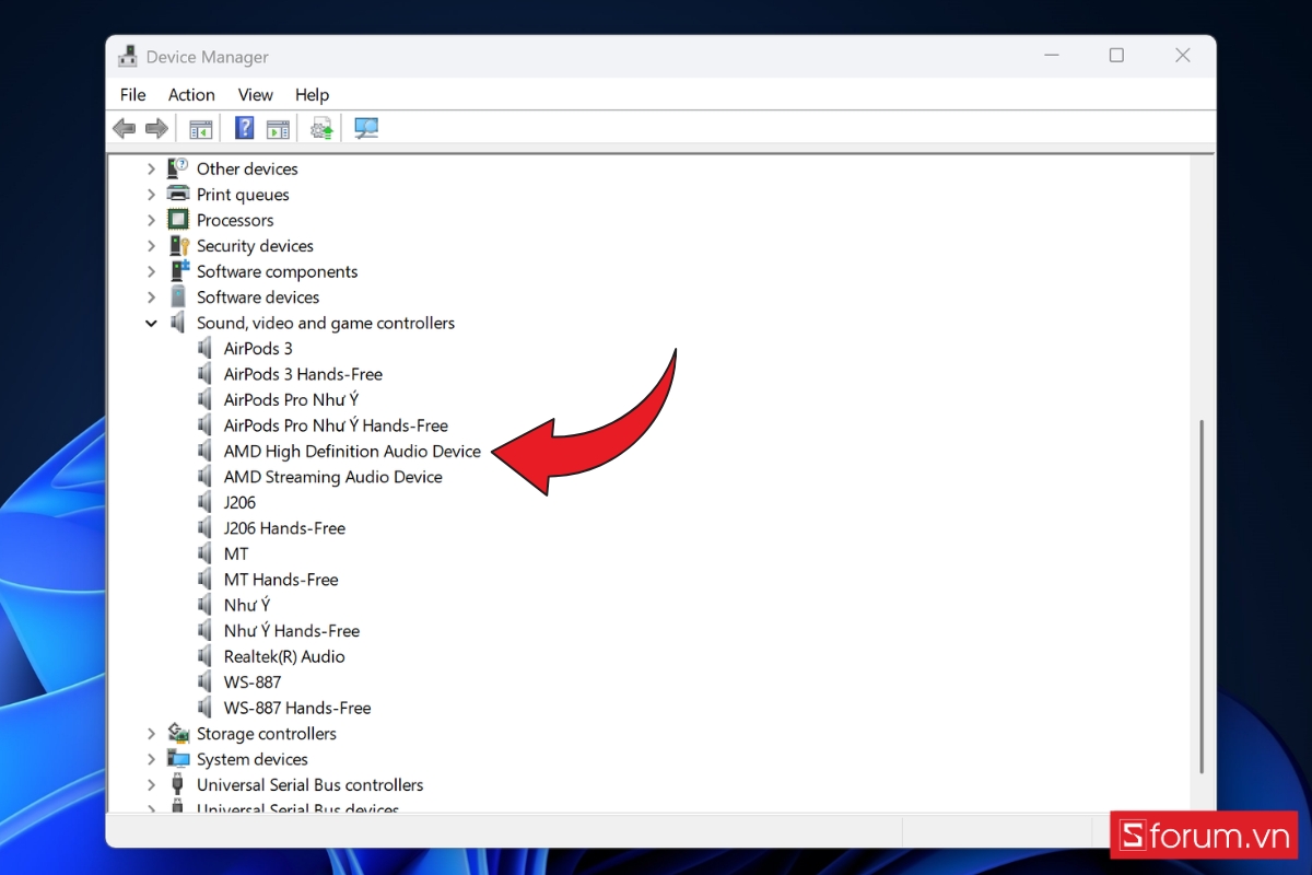 Xóa và cài đặt lại Sound Driver khắc phục laptop bị mất tiếng bước 2