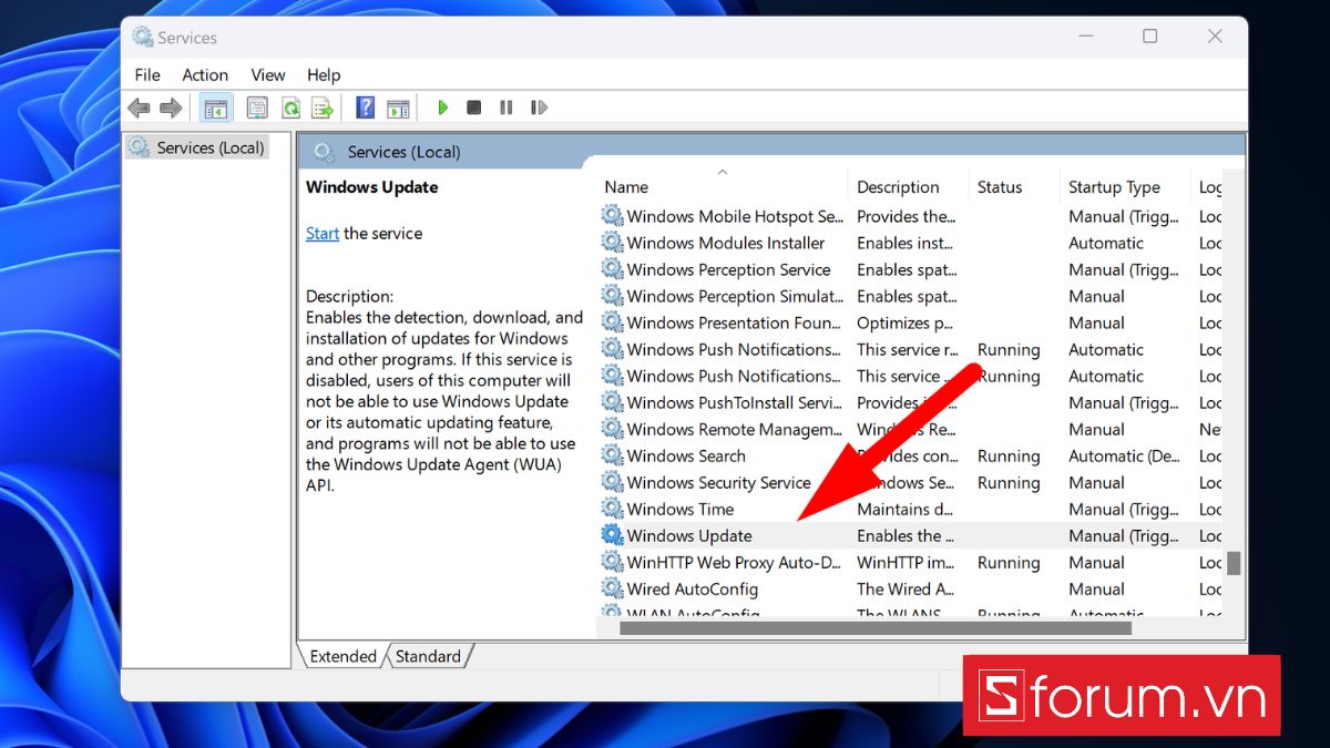 cách khắc phục máy tính restart lâu bằng cách vô hiệu hóa windows update - bước 2