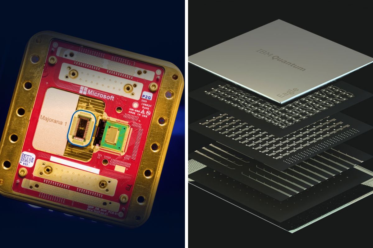 So sánh Microsoft Quantum Chip với Microsoft và IBM
