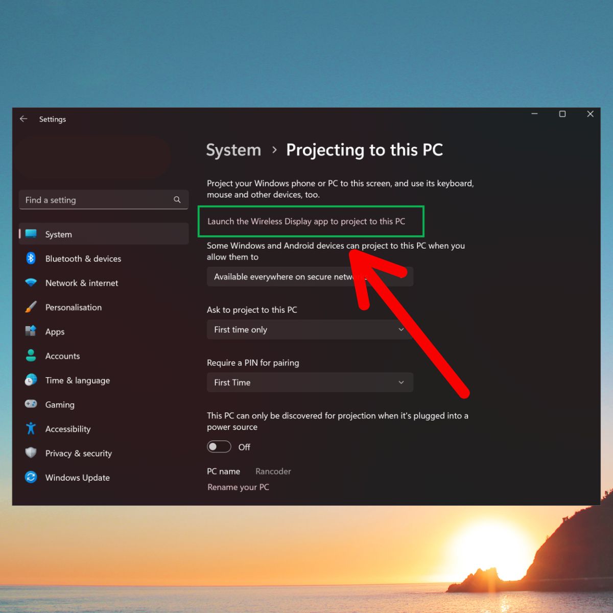 sử dụng laptop làm màn hình thứ 2 qua HDMI Project setting bước 7