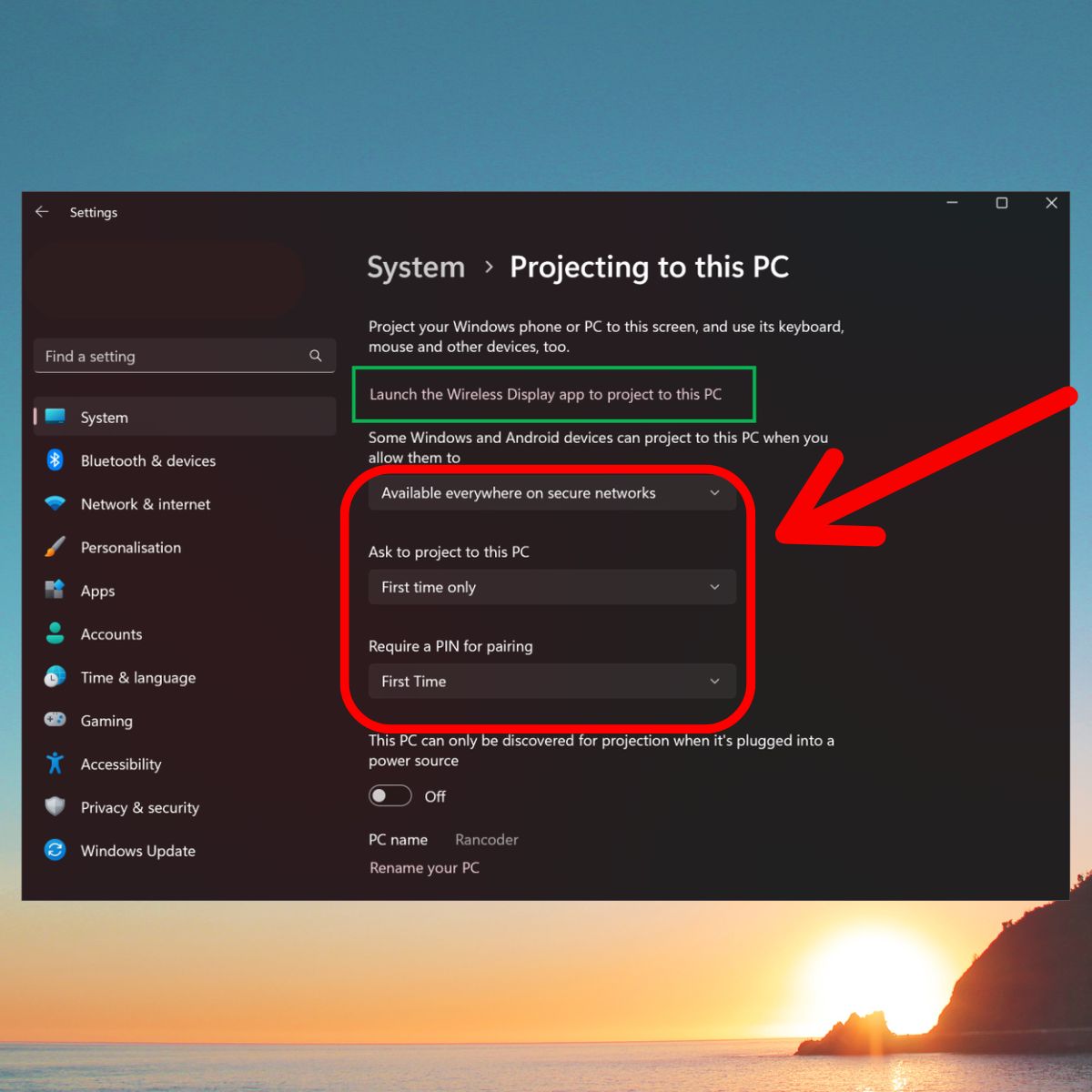 sử dụng laptop làm màn hình thứ 2 qua HDMI Project setting bước 6