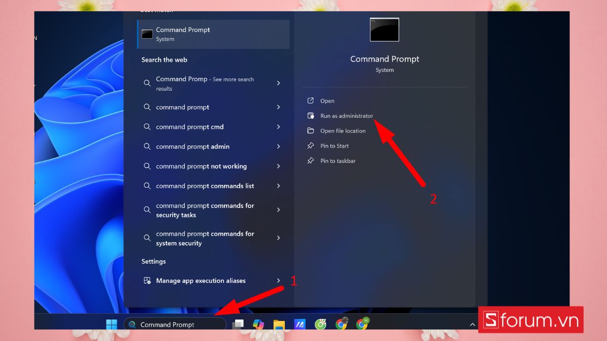 Cách đổi mật khẩu máy tính Win 11 bằng Command Prompt bước 1