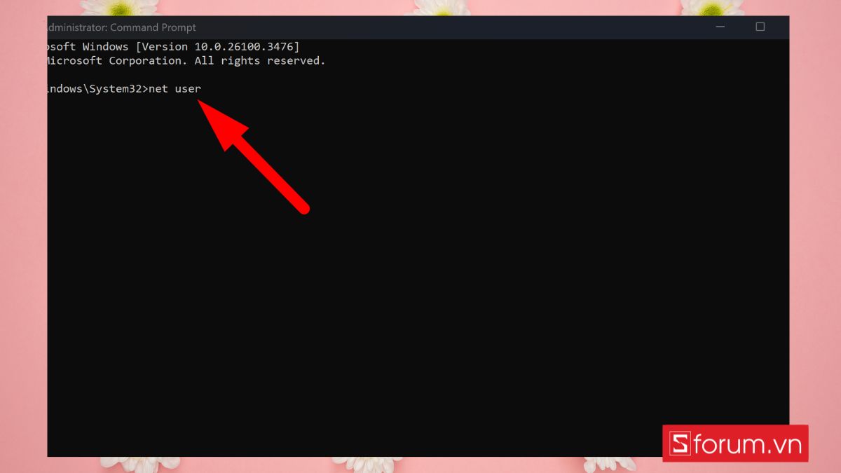 Cách đổi mật khẩu máy tính Win 11 bằng Command Prompt bước 2
