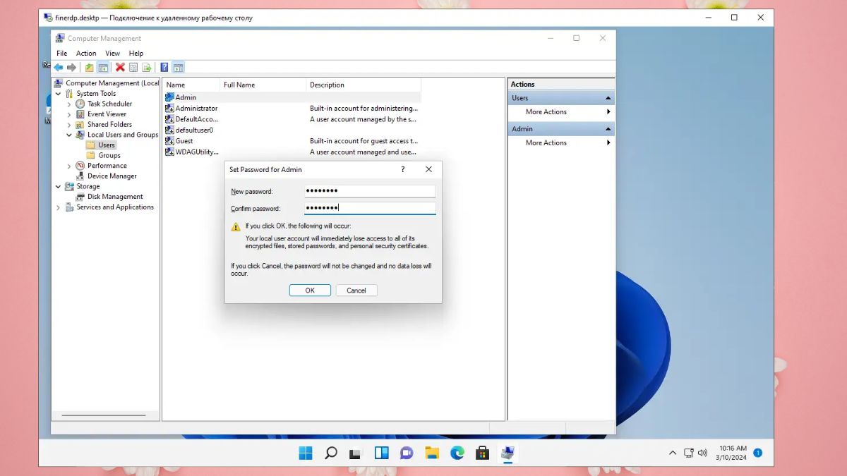 Đổi pass máy tính bằng Computer Magagement bước 4
