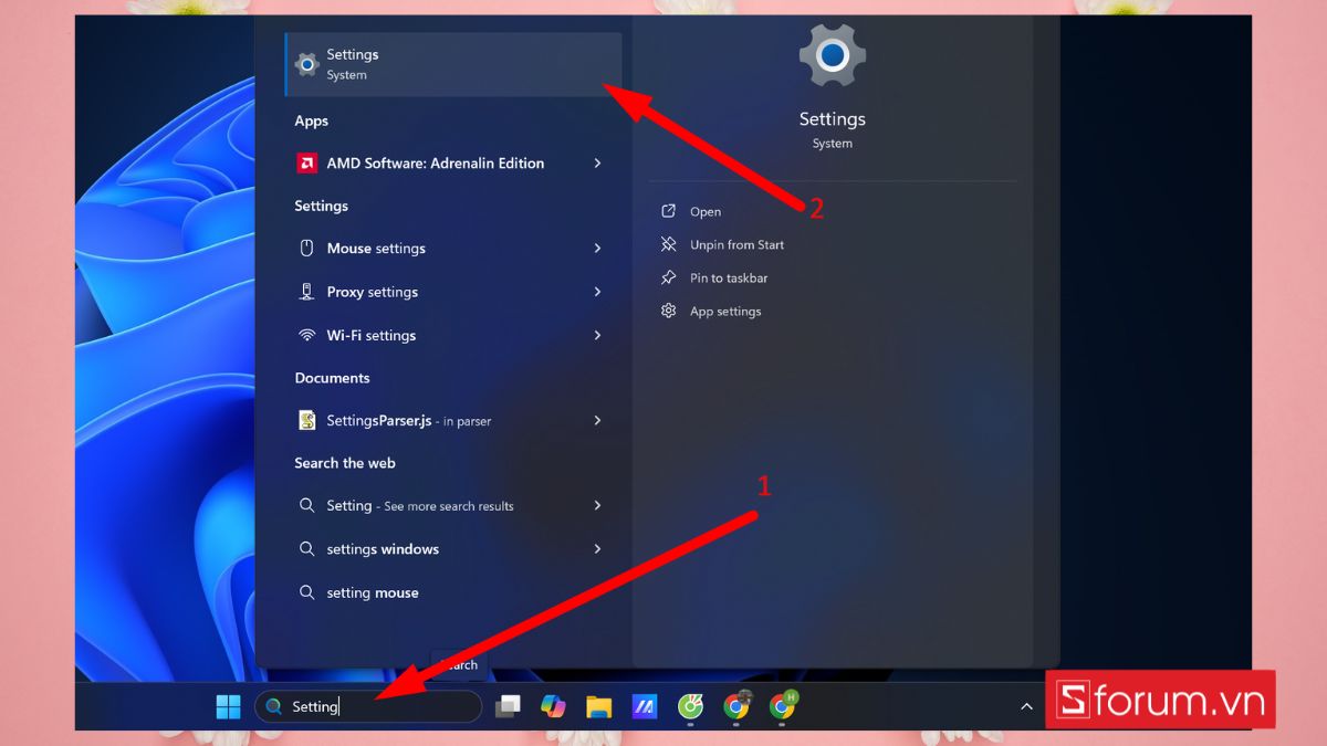 Thay đổi pass máy tính Win 11 thông qua Settings bước 1